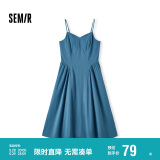 森马连衣裙女显瘦V领吊带裙年收腰裙子礼服简约长裙107424114025