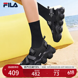 FILA 斐乐女鞋草莓凉鞋夏厚底增高玛丽珍运动魔术贴凉拖 黑-BK 38.5