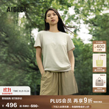 AIGLE艾高轻奢短袖T恤春夏经典款DFT户外速干透汽上衣抗菌女 貂杏色 AT495 XL(175/96A)