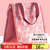 乐扣乐扣（LOCK&LOCK） 保鲜盒便当包 保温饭盒袋 手提午餐包 便携锡箔帆布带饭包 粉红色【200x130x225】