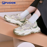 FILA FUSION斐乐女鞋BIANCO老爹鞋季新款硬糖鞋休闲鞋厚底运动鞋女 银云/米色-SA 38
