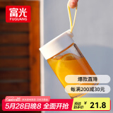 富光清然玻璃杯 高硼硅玻璃水杯子 女生便携牛奶咖啡刻度茶杯330ml