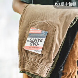 马登工装 美式复古垂坠感灯芯绒休闲长裤叠穿直筒显瘦工装裤子男 卡其色 M 120-140斤