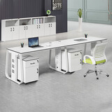 圣黎办公桌椅财务办公桌职员工位屏风隔断卡位 并排双人位-含柜椅