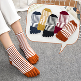 棉武器五指袜女士四季分脚趾袜五指袜中筒5趾指头袜子女款