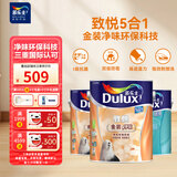 多乐士（Dulux）乳胶漆致悦金装五合一净味内墙油漆涂料墙面漆墙漆A750白色套装15L