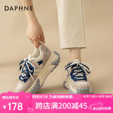 达芙妮厚底老爹鞋女2025春季新款松糕鞋透气增高百搭休闲运动鞋女鞋