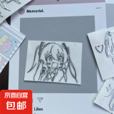 初音未来金属3D贴纸笔记本贴纸动漫周边个性装饰DIY贴纸防水高级手机耳机笔记本装饰 初音金属贴【赞同】