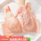 纤诗柔内衣女大胸显小超薄无海绵上托调整型收副乳透气胸罩无钢圈文胸夏 1988#杏色 80C