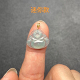 18K金扣头金钱款佛公福瓜四季豆观音翡翠和田玉吊坠金扣头AU750 迷你款（适合孔位处1mm厚）