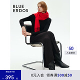 BLUE ERDOS100%山羊绒围巾披肩纯色简约百搭时尚礼物保暖流苏设计 正红 180*30