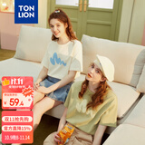 唐狮（TonLion）2025短袖T恤女半袖体恤chic宽松上衣