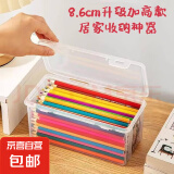 【可拍多单】多功能文具盒笔盒收纳盒 透明桌面收纳神器带盖收纳箱ins风 书桌化妆品配件家用收纳 透明文具盒加高款【1个装】