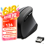 SANWA SUPPLY 人体工学垂直竖握无线鼠标 静音鼠标 办公游戏吃鸡 蓝光LED 多档DPI 6键 无线 静音 含接收器 黑色