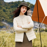雪中飞羽绒内胆女轻薄羽绒服女短款2024年新款冬季内搭修身时尚羽绒服外 米白 M