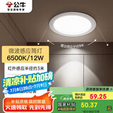 公牛（BULL）微波感应筒灯嵌入式走廊过道玄关洗手间MT-H012A-AS 12W5寸6500K