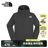 北面（The North Face）皮肤衣防晒衣UPF防晒服 轻薄外套 透气防风夹克男户外舒适 灰色 L /175