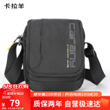 卡拉羊单肩包男士斜挎包多隔层帆布包休闲小包户外胸包CX4008黑色
