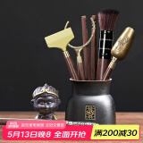 不拙茶道六君子套装功夫茶具配件茶夹子茶勺茶艺摆件茶具配件三件套 5-福运文泽茶道六君子+静心茶宠