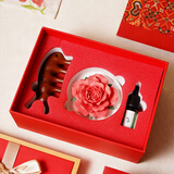 Para Ella陶瓷永生花玫瑰生日礼物女实用梳子礼盒老婆圣诞节礼品纪念日精致
