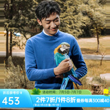 雅戈尔（YOUNGOR）羊毛衫男全绵羊毛羊毛衫舒适暖和厚度适中 VYQW639986GBA湖蓝色 XL 110c