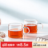 忆壶茶（YIHUTEA）小茶杯玻璃喝水杯功夫茶具泡茶杯子玻璃杯男女办公室水杯主人茶碗 【升级加厚】品杯100ml2只