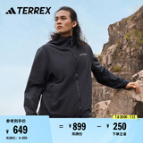 adidas舒适加绒户外运动连帽软壳衣男装阿迪达斯官方TERREX   黑色/黑色   2XL
