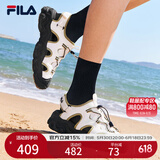 FILA 斐乐官方女鞋复古运动凉鞋猫爪凉鞋溯溪沙滩鞋子 雪白/苔藓绿色-SM 36.5