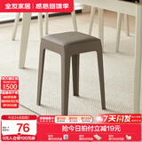 全友家居小方凳子可叠放家用结实耐用软包高脚移动塑料板凳KD 灰色|软垫凳*2