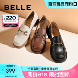 百丽（Belle）马衔扣软底乐福鞋女新商场同款百搭小皮鞋Z3B1DAA5 黑色（第二批） 34 (220mm)