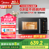 美的（Midea）小旋风空气炸微波炉烤箱一体机 800W变频  不锈钢腔体 智能解冻  低噪音23L（C2F1）