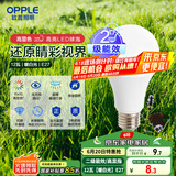 欧普（OPPLE）LED灯泡球泡E27螺口家用照明2级能效节能Ra90高显超亮12瓦暖白光