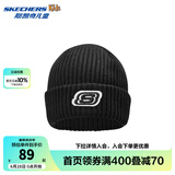 Skechers斯凯奇儿童防风防寒保暖百搭毛线帽秋冬新款男女童针织帽L424K088 碳黑/0018 均码