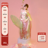 十三余小豆蔻儿[佩玉春风]刺绣粉色裙子印花对襟衫唐制汉服女原创 对襟衫 XL