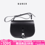 素人（SUREN）豆腐包女皮真皮女包高级感小众品牌时尚百搭斜挎小包包1687 经典黑