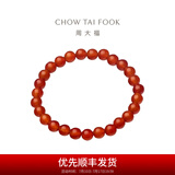 周大福中国风 优雅大方 红玉髓弹力绳手链手串送礼 EOV1 17.50cm