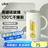 UKA冷水壶高硼硅玻璃凉白开水壶杯耐高温防烫家用大容量 白色