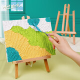 蒙玛特石英砂丙烯肌理画颜料刮刀细沙丙烯颜料手工材料包套装桌面小画架+2个画框（20*25cm）V CS-HJHK