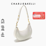 CHARLIE&KELLI CK品牌包包女包腋下包女士2025新款生日礼物手拎新月包单肩斜挎 纯白【京仓配送 赠礼袋 】