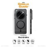 猩球卫士高级感适用OPPO FindX8Ultra磁吸瓦楞手机壳防指纹超薄行李箱条纹保护套磨砂透明外壳简约商务黑