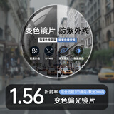 蔡司镜片可选偏光太阳镜男变色近视墨镜日夜两用开车眼镜驾驶夜视眼镜 定制1.56变色片300度内-日夜两用
