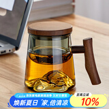 忆壶茶（YIHUTEA）泡茶杯茶水分离杯水杯男士茶杯个人专用泡茶杯玻璃绿茶杯子 450ML观山杯