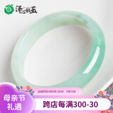 泽心雅玉【母亲节礼物】 翡翠玉手镯糯冰种豆绿色处理级少女款送女友 内径58-59（适合105斤-120斤）