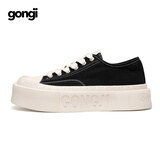共迹gongji【范丞丞|张艺兴同款】厚底鞋女鞋板鞋帆布休闲鞋厚底帆布鞋男鞋 森林黑 【孟子义同款】 偏大一码 37 （238mm）
