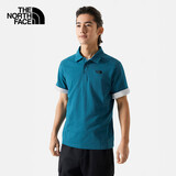 The North Face北面短袖Polo男女户外舒适透气短袖8AV3 青苔蓝/O0X XL