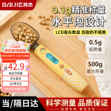 拜杰电子量勺子秤烘焙秤家用厨房电子称家用宝宝辅食奶粉食物秤黄色