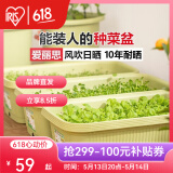 爱丽思（IRIS）种菜盆蔬菜种植箱塑料花盆特大号阳台种菜神器户外花箱种花菜盆 热款 大(70cm长）茶色 送隔网
