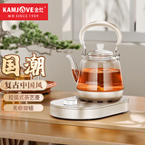 金灶（KAMJOVE）提梁式电茶壶煮茶器 玻璃电热水壶养生壶保温一体煮水壶0.8L烧水壶A-66白色