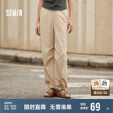 森马[防晒 UPF50+]休闲裤女质感长裤夏季阔腿伞兵裤109324127011
