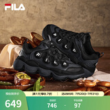 FILA【杨幂同款】官方豌豆鞋女鞋老爹鞋运动鞋冬季新款运动休闲鞋 黑/影黑灰-BD 36.5